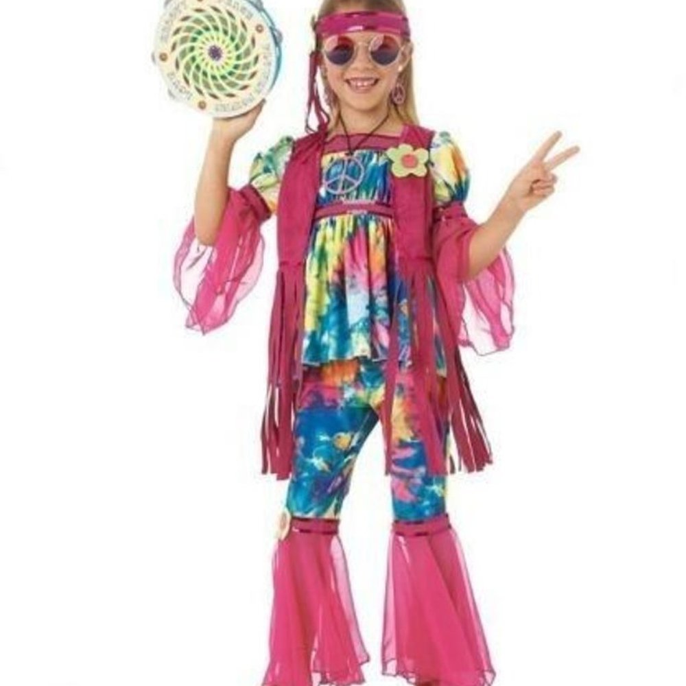 Chasing Fireflies Wishcraft 3-pc HIPPIE CHICK 70's Tie Dye Hallowen Girls Sz 8